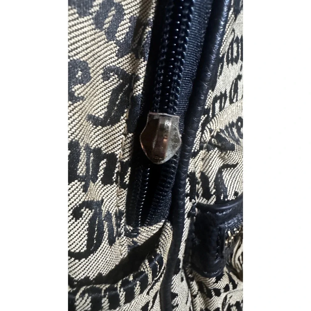 Juicy Couture Mini Backpack Black Monogram Logo Heart Patch 9x10x4